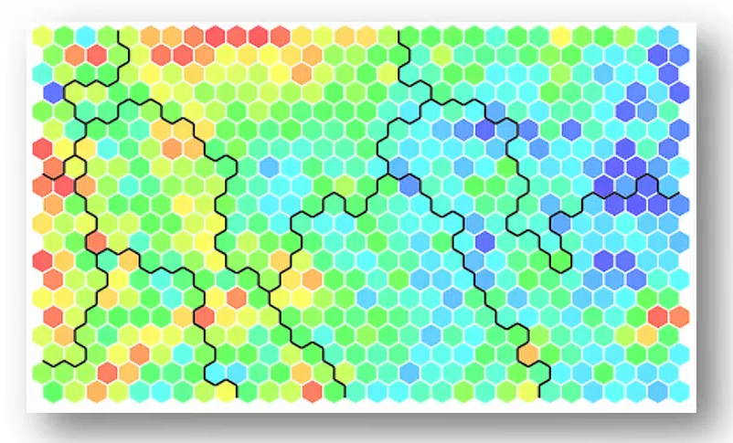 SOM - Creating hexagonal heatmaps with D3.js